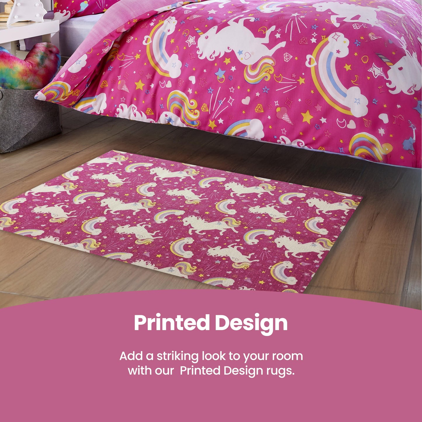 OLIVIA ROCCO Animal Print Unicorn Rug Non Slip Soft Durable Eco Friendly Floor Rug For Living Room Bedroom Hallway Office