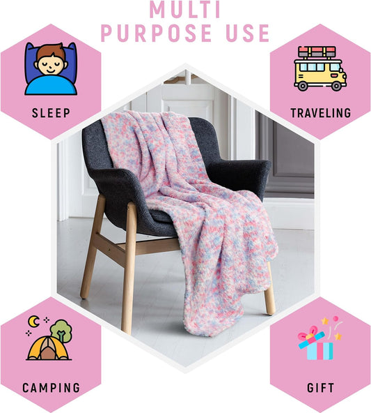 OLIVIA ROCCO Rainbow Teddy Fleece Throw For Kids 130 X 180 Cm Large Soft Blanket For Beds Sofas And Kids Rooms Decor Cozy Warmth For Cuddles