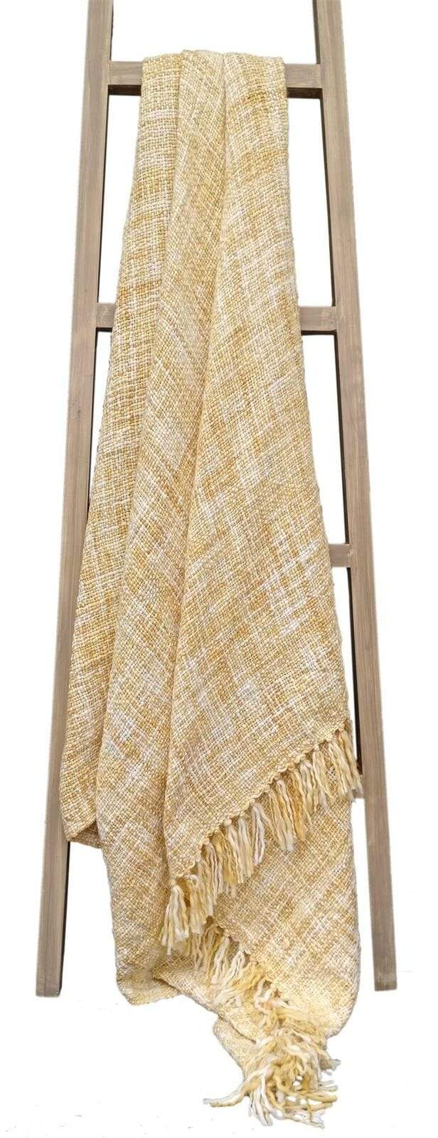 OLIVIA ROCCO French Tonal Chenille Throw 130 x 170 cm Luxuriously Soft Decorative Acrylic Blanket With Tassels for Sofa and Bed