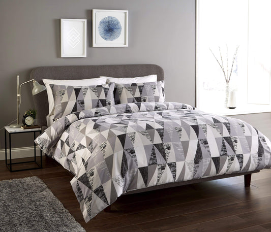 Geo Design Cotton Rich Duvet Set Super Soft