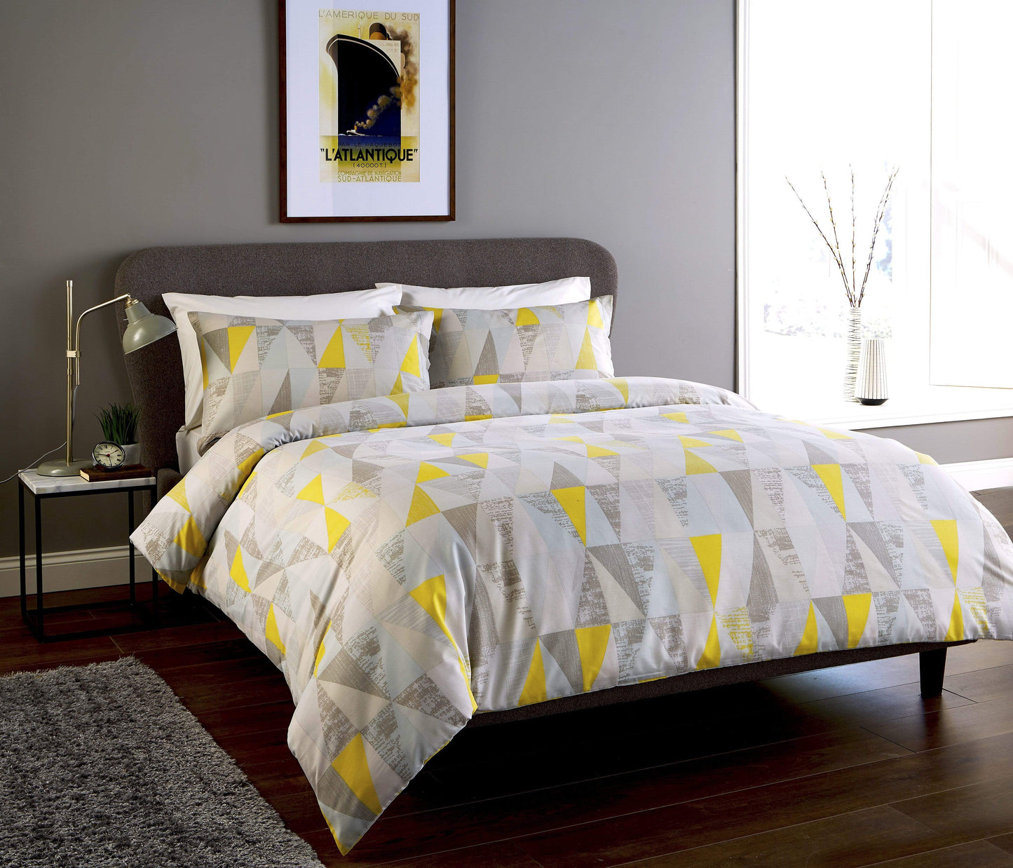 Geo Design Cotton Rich Duvet Set Super Soft
