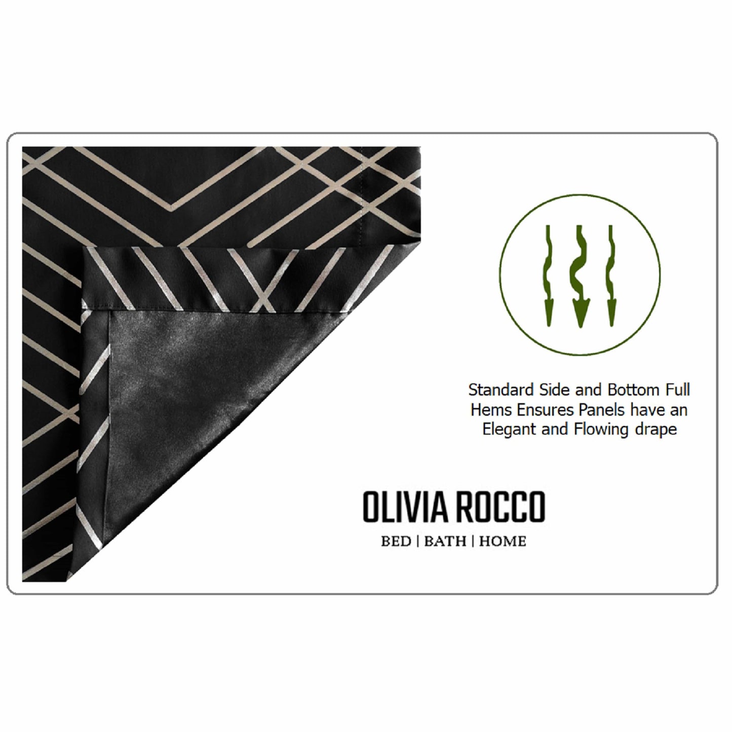 OLIVIA ROCCO Geometric Sparkle Blackout Curtains Soft Thermal Insulated Eyelet Ring Top For Living Room And Bedroom Drapes
