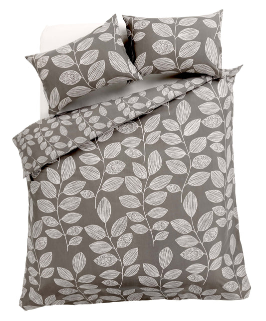 Leaves Design Cotton Rich Duvet Cover Set