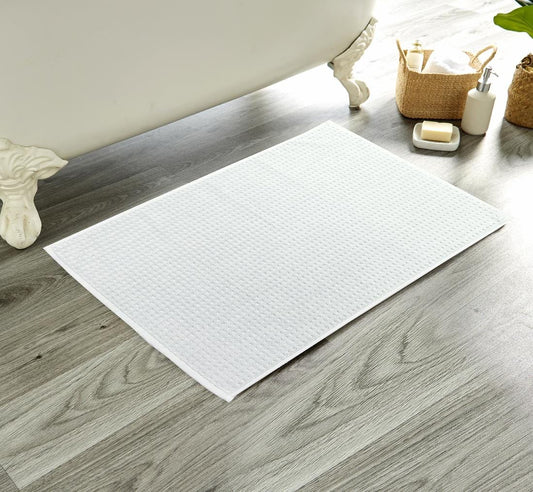 OLIVIA ROCCO Luxe Deep Cotton Pile Bath Mats Handcrafted Eco Friendly Absorbent Quick Drying Premium Cotton Rug For Bathroom Decor