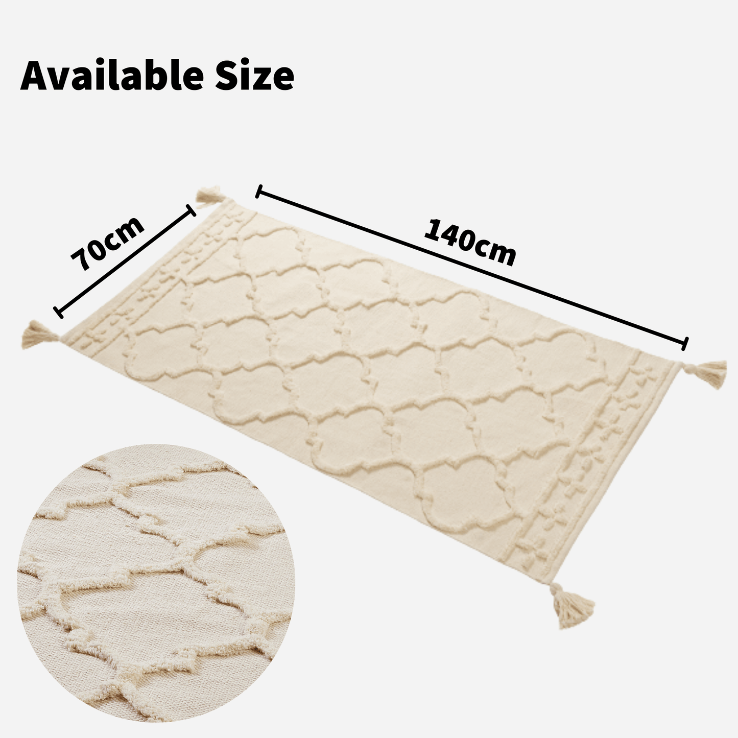 OLIVIA ROCCO Marrakesh Hand Woven Cotton Rug Eco Friendly Durable Carpet For Living Room Bedroom Kitchen Entryway Multiple Sizes