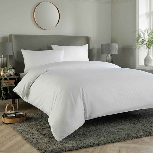 OLIVIA ROCCO Mayfair Stripe Satin Reversible Duvet Cover Set With Comforter Multiple Sizes And Colours Luxurious Bedding Collection