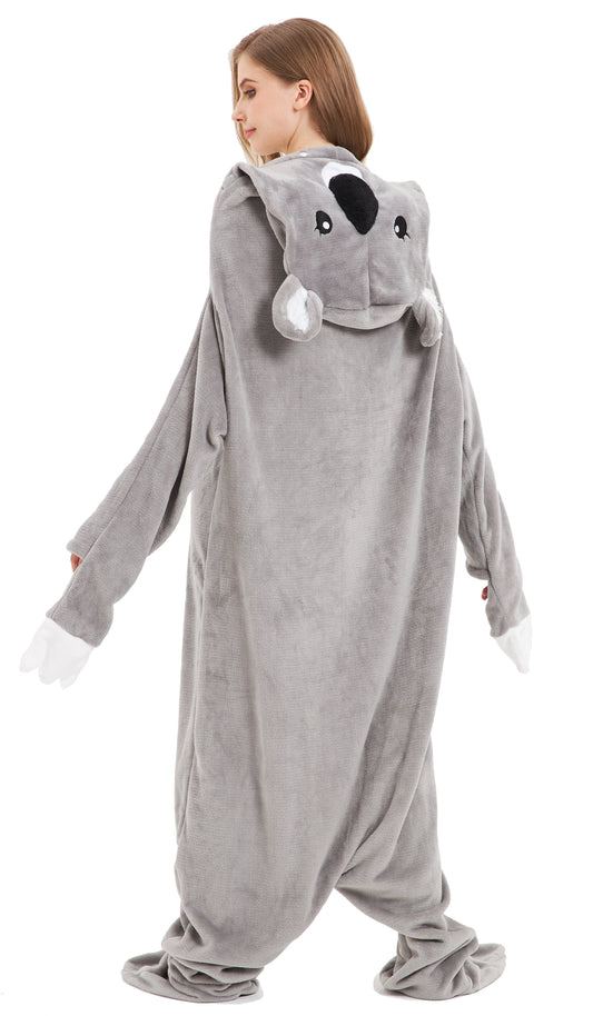 OLIVIA ROCCO Oversized Koala Wearable Blanket Hoodie In Soft Fleece With Sleeves Hooded Winter Loungewear For Home Comfort