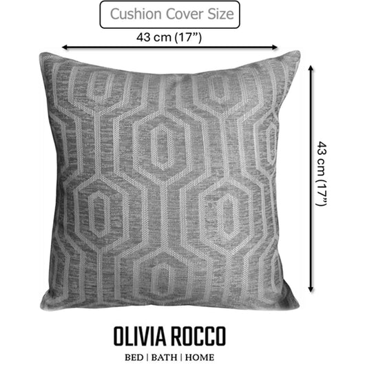 OLIVIA ROCCO Paris Cushion Covers 2 Pack Modern Grey Square Decorative Cushions With Invisible Zipper For Sofa And Bed Set