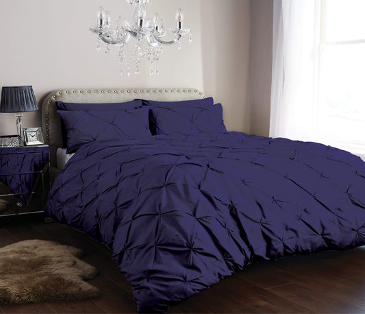 Pintuck Duvet Cover Set Cotton Rich Handmade Pinch Pleats