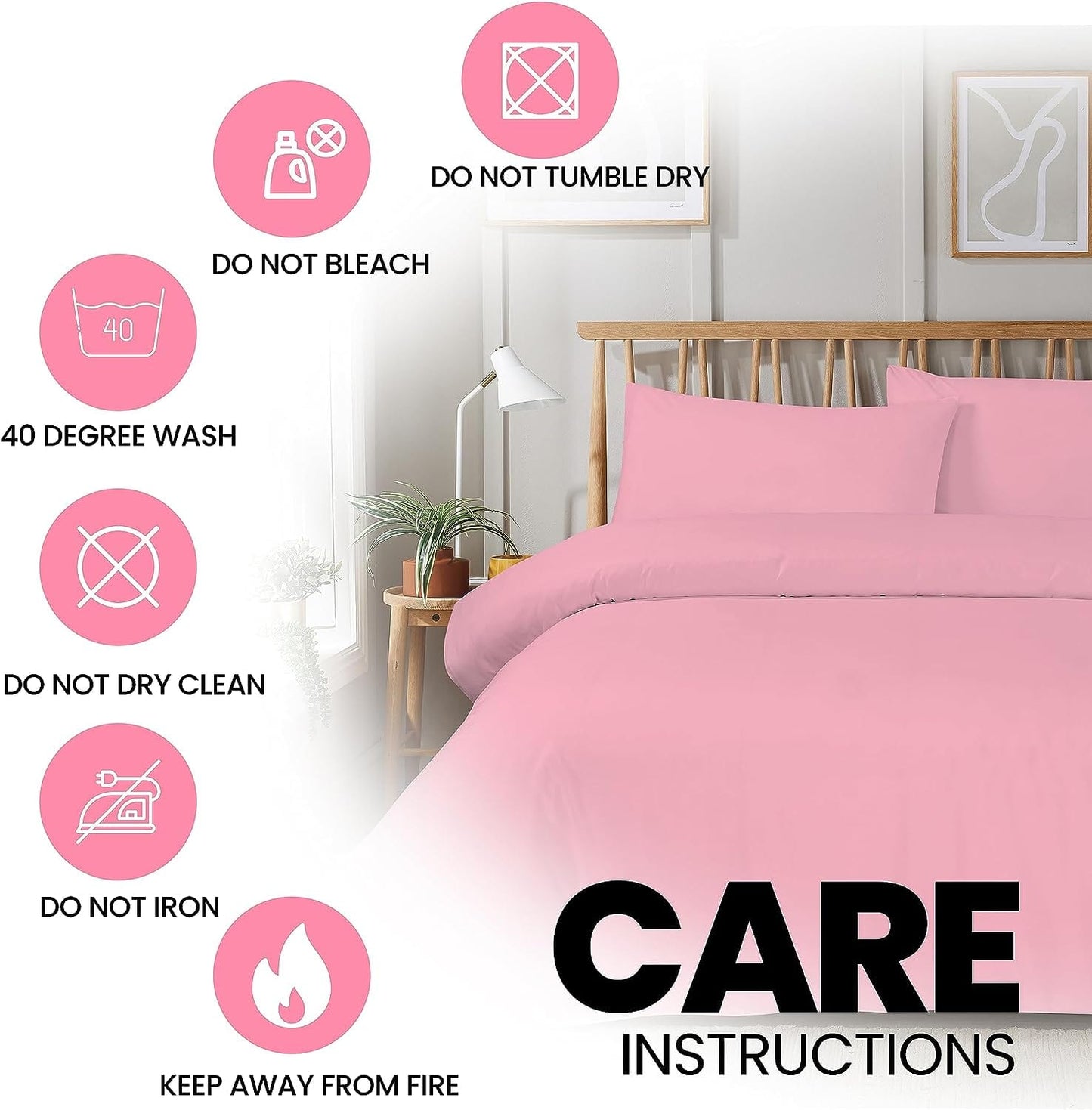 OLIVIA ROCCO Duvet Set With Zipper Closure Easy Care Plain Dye Luxurious Super Soft Bed Linen Multiple Sizes And Colours