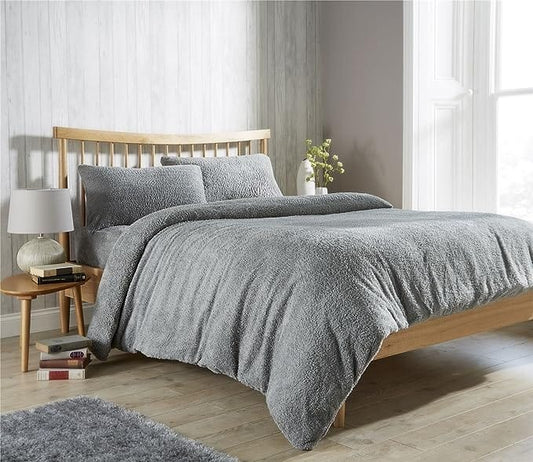 OLIVIA ROCCO Teddy Fleece Duvet Cover Set Premium Plush Ultra Cozy Winter Bedding All Season for Single Double King Super King