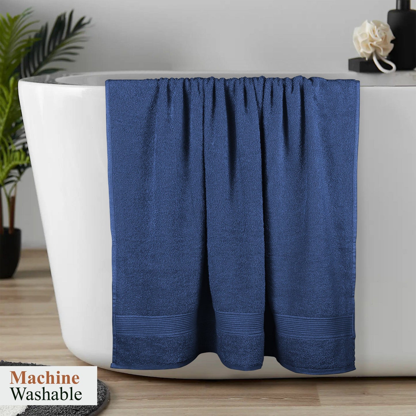 OLIVIA ROCCO Rhodes Towel Royal Blue 100% Cotton Hotel Quality Soft Super Absorbent Hand Bath Towels Sheets And Face Cloths