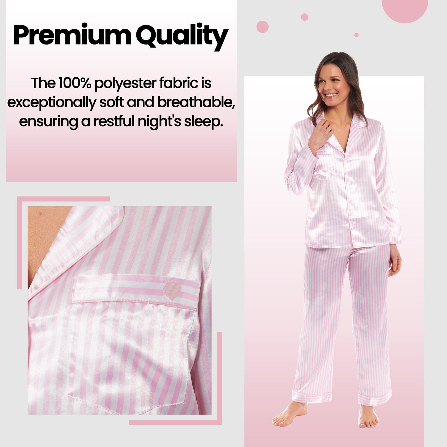 OLIVIA ROCCO Satin Silk Pyjama Set For Women With Dress Shirt Collar And Loose Fitting Pants Black Pink Grey Luxurious Loungewear Nightwear