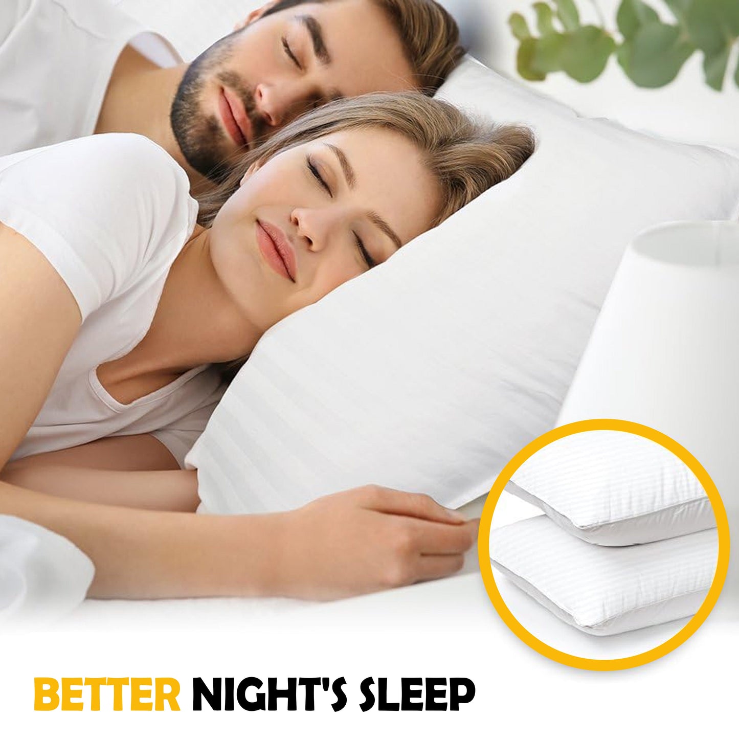 OLIVIA ROCCO 2 Pack Luxury Hotel Pillows Hypoallergenic Hollowfibre Soft Medium Support Breathable For Comfortable Sleep Standard Size