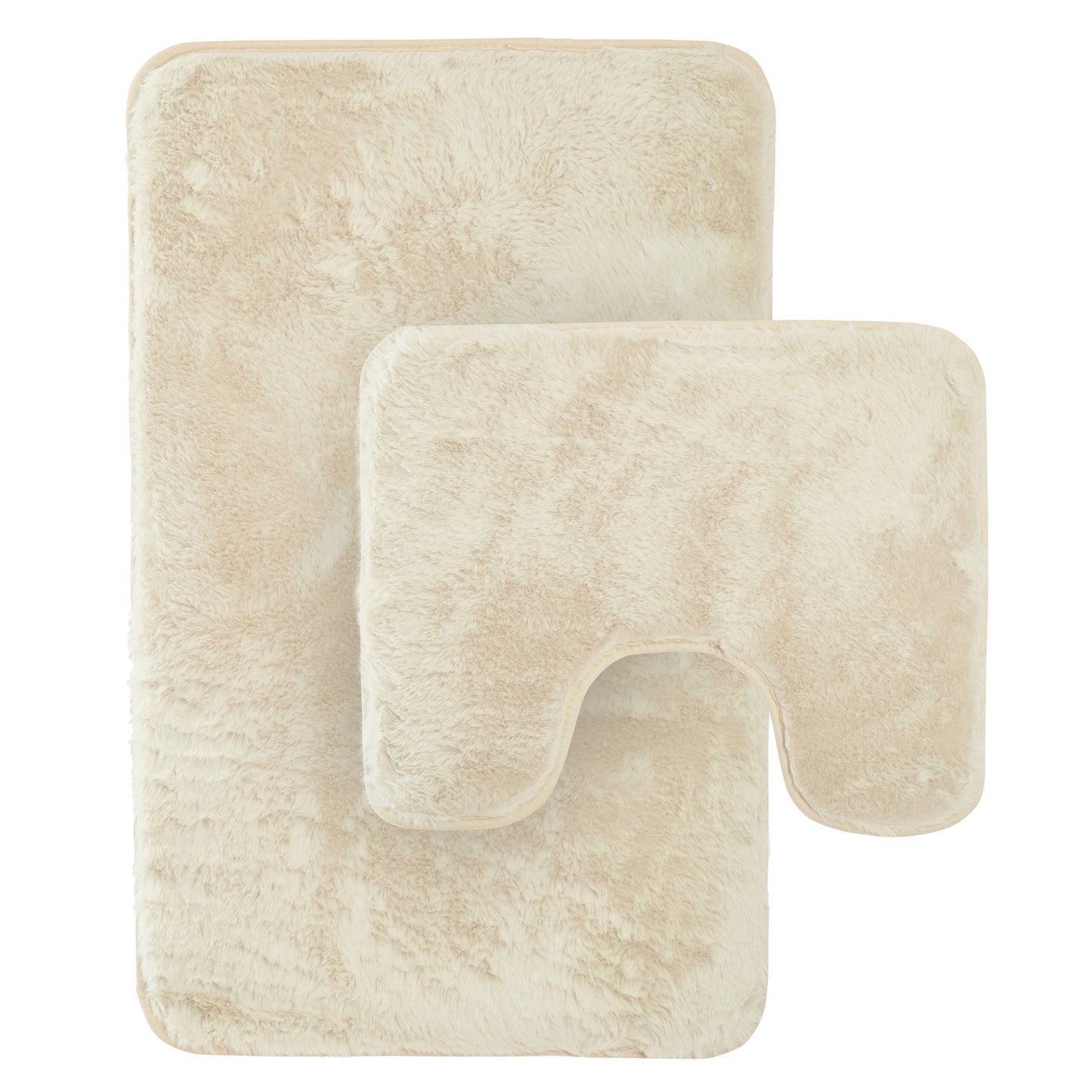 OLIVIA ROCCO 2 Piece Bath Mat Set Non Slip Super Absorbent Quick Dry Extra Soft Plush Rug And Toilet Mat Charcoal Sage Green Cream Natural