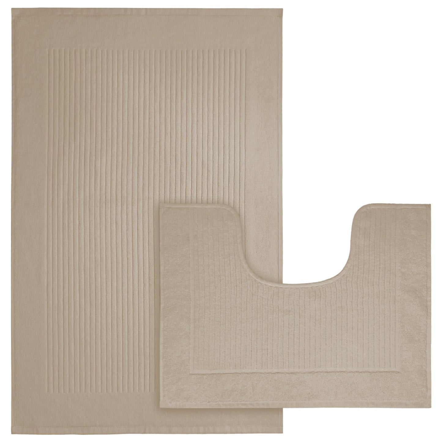 OLIVIA ROCCO Monaco 2 Piece Bath Mat And Pedestal Set Non Slip Water Absorbent 100 Percent Cotton Mats For Safety And Comfort