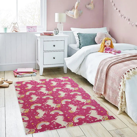 OLIVIA ROCCO Animal Print Unicorn Rug Non Slip Soft Durable Eco Friendly Floor Rug For Living Room Bedroom Hallway Office