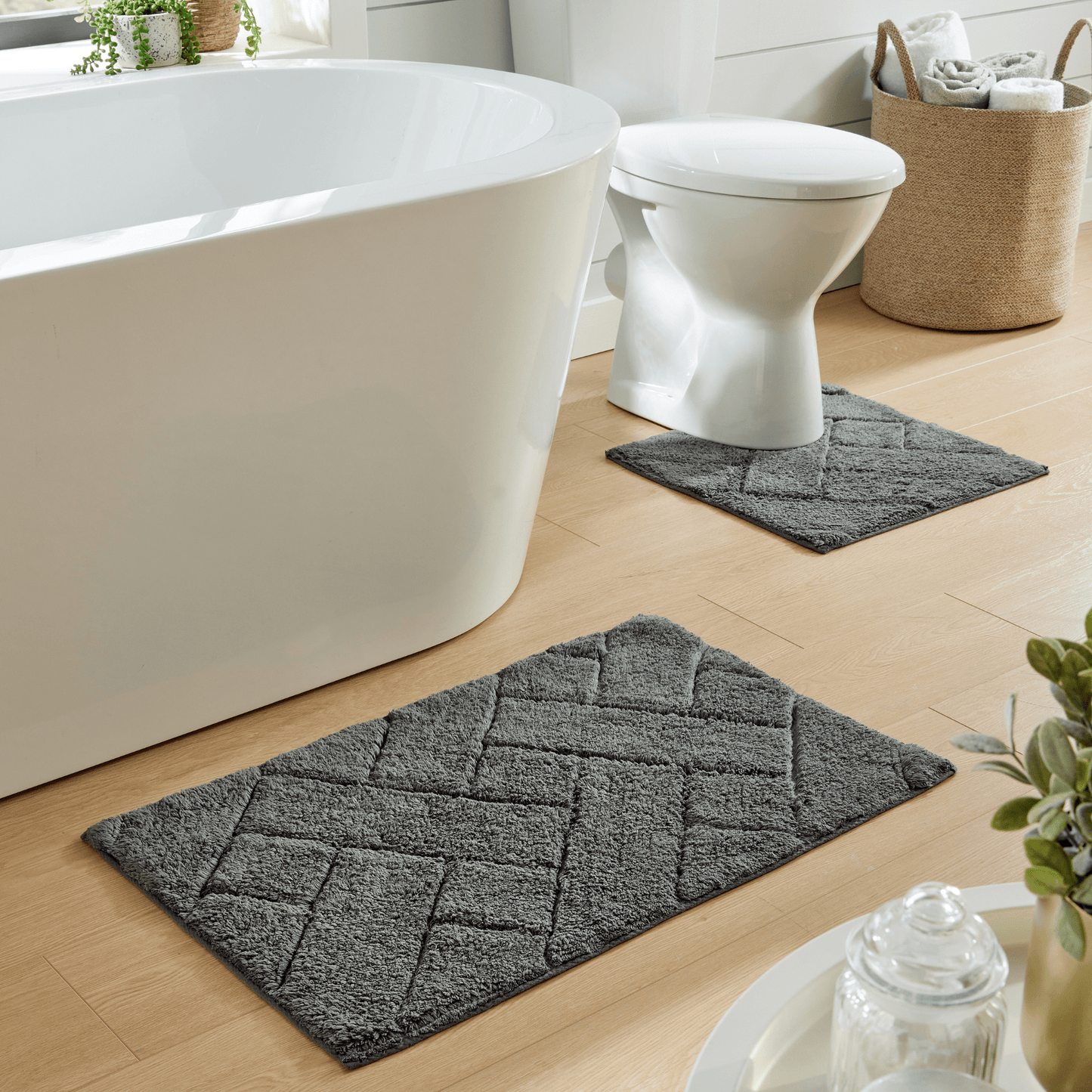 OLIVIA ROCCO Bali Bath Mat And Pedestal Set Luxurious Super Absorbent Easy Care Extra Soft Cotton Mats In Multiple Colours