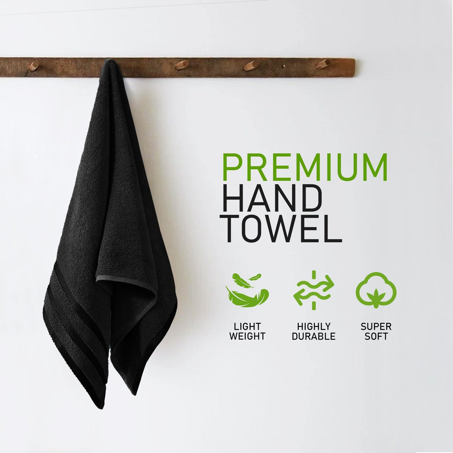 OLIVIA ROCCO Towels Belmont Viscose Stripe Black 100 Percent Cotton Hotel Quality Super Absorbent 10 Piece Bale Set 4 Hand Towels 12 Face Cloths