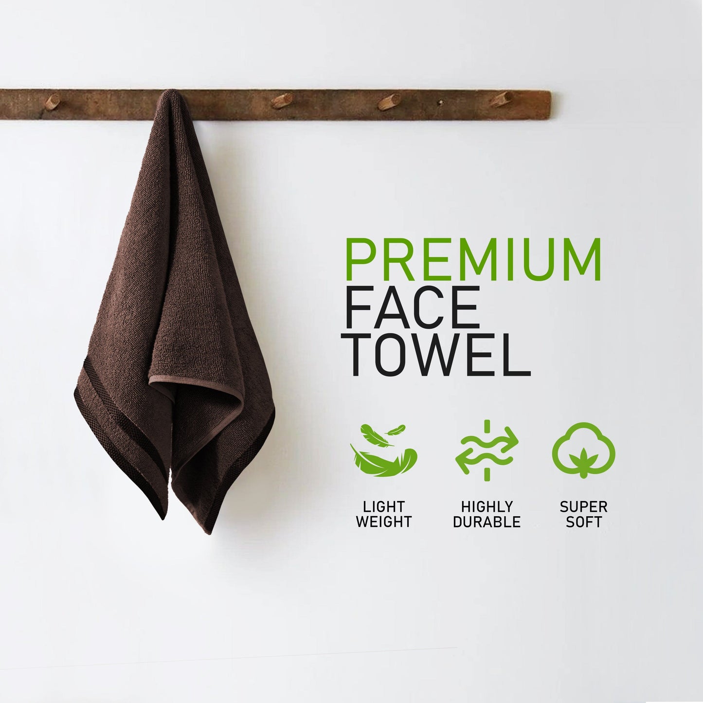 OLIVIA ROCCO Belmont Viscose Stripe Brown Towels 100% Cotton Hotel Quality Super Absorbent 10 Piece Bale Set Includes 4 Hand Towels And 12 Face Cloths