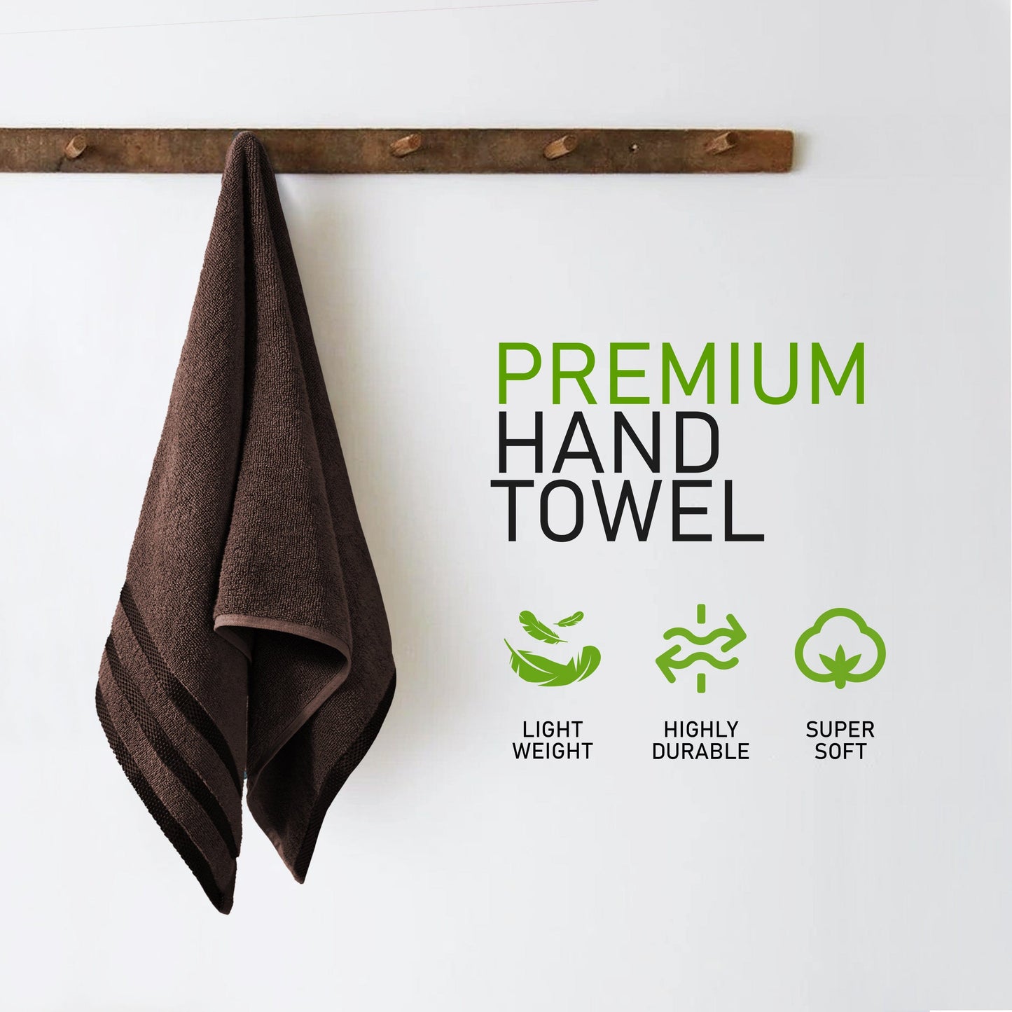 OLIVIA ROCCO Belmont Viscose Stripe Brown Towels 100% Cotton Hotel Quality Super Absorbent 10 Piece Bale Set Includes 4 Hand Towels And 12 Face Cloths