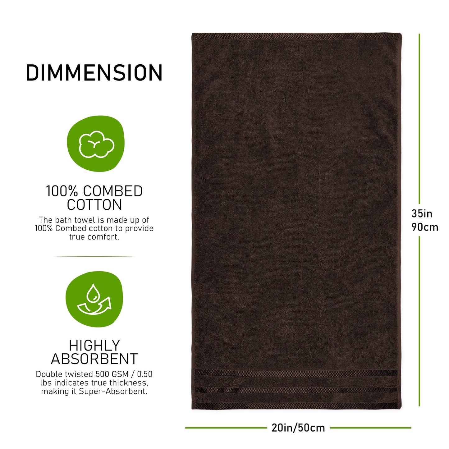 OLIVIA ROCCO Belmont Viscose Stripe Brown Towels 100% Cotton Hotel Quality Super Absorbent 10 Piece Bale Set Includes 4 Hand Towels And 12 Face Cloths