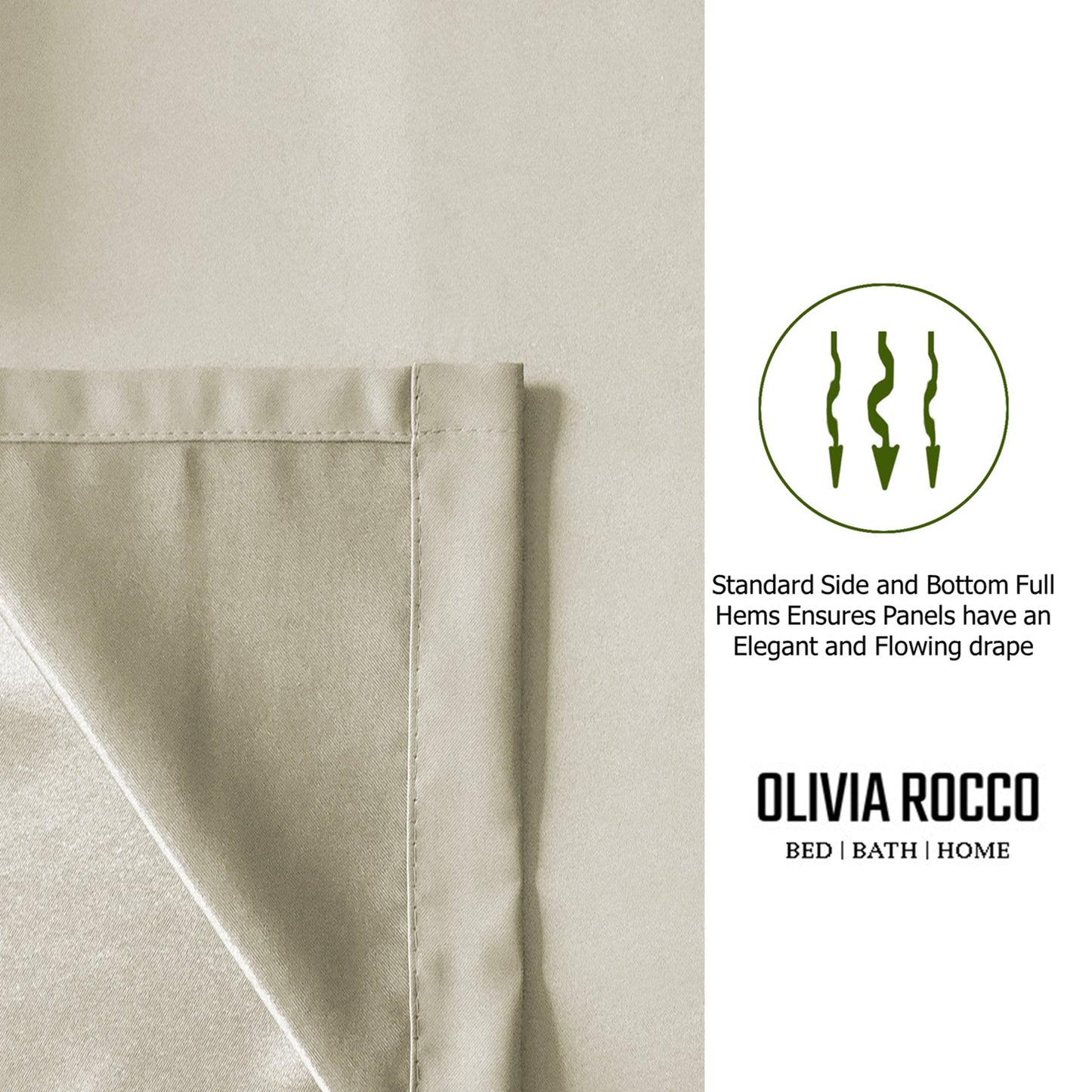 OLIVIA ROCCO Blackout Thermal Eyelet Curtains Natural Color Energy Efficient Ring Top Window Treatment For Living Room And Bedroom