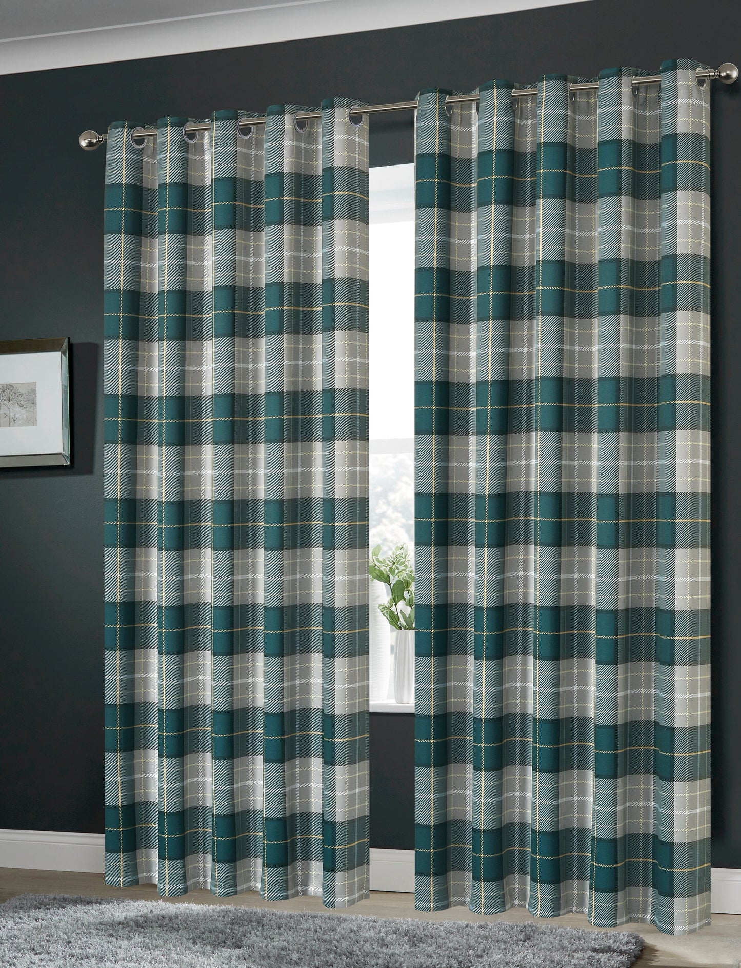 OLIVIA ROCCO Blackout Thermal Curtains Check Marble Design Energy Saving Light Blocking Panels Multiple Sizes And Colours