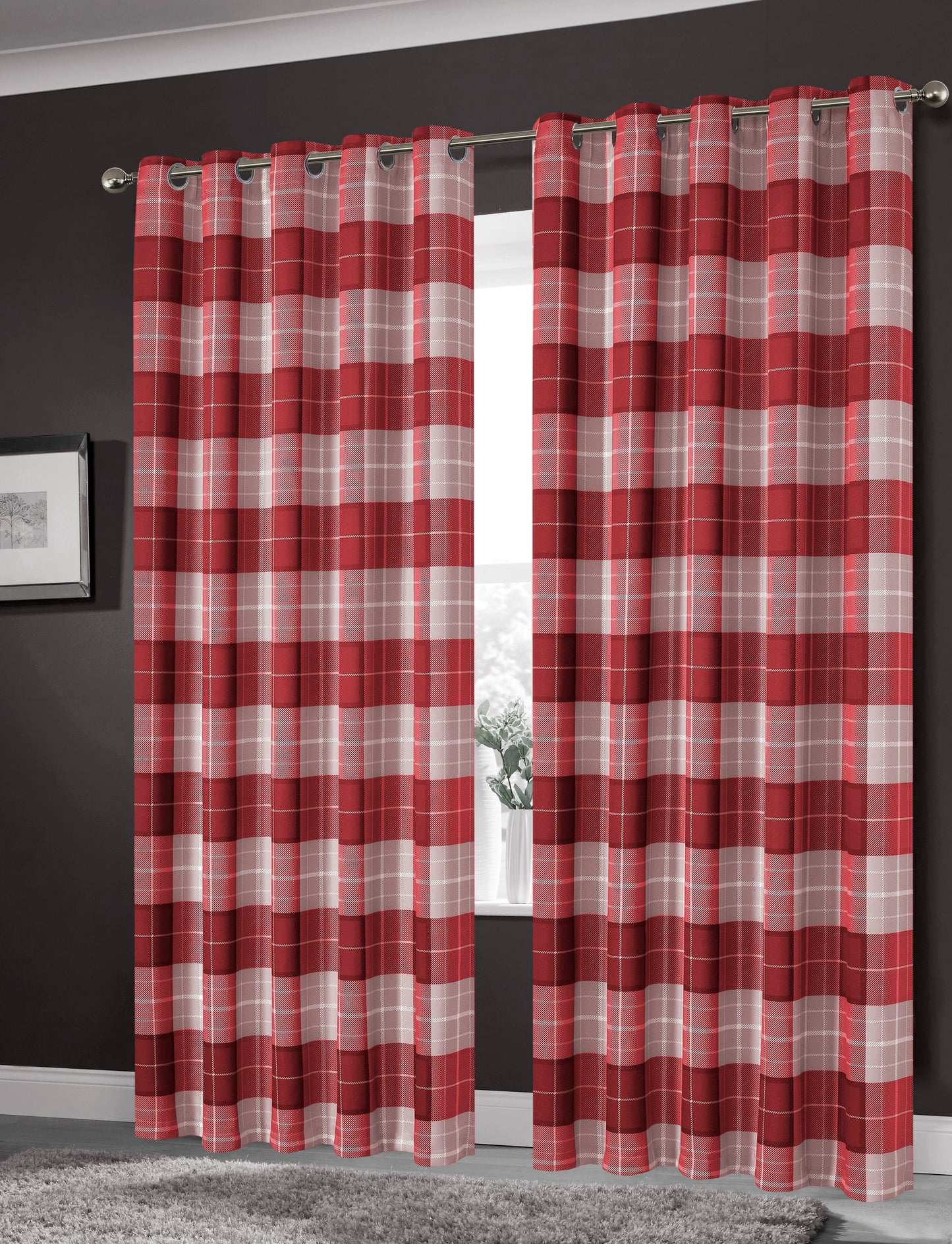 OLIVIA ROCCO Blackout Thermal Curtains Check Marble Design Energy Saving Light Blocking Panels Multiple Sizes And Colours
