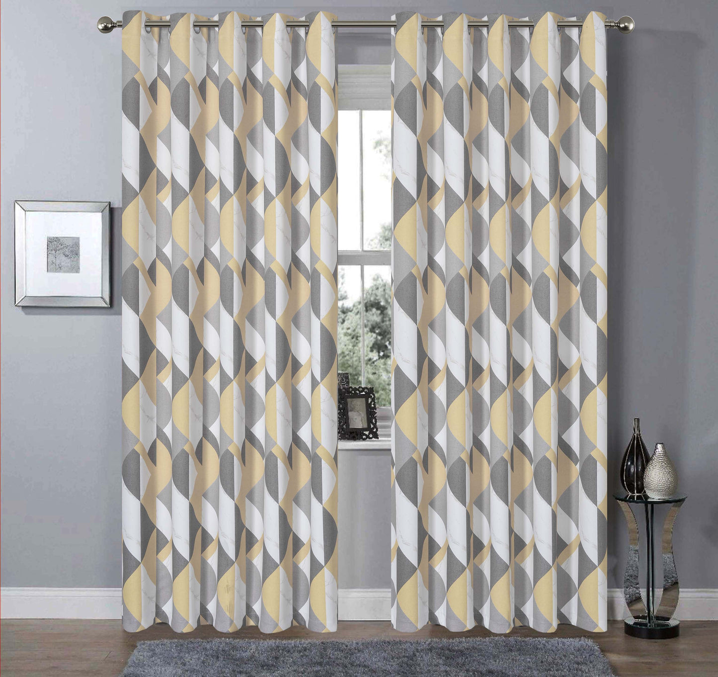 OLIVIA ROCCO Blackout Thermal Curtains Check Marble Design Energy Saving Light Blocking Panels Multiple Sizes And Colours