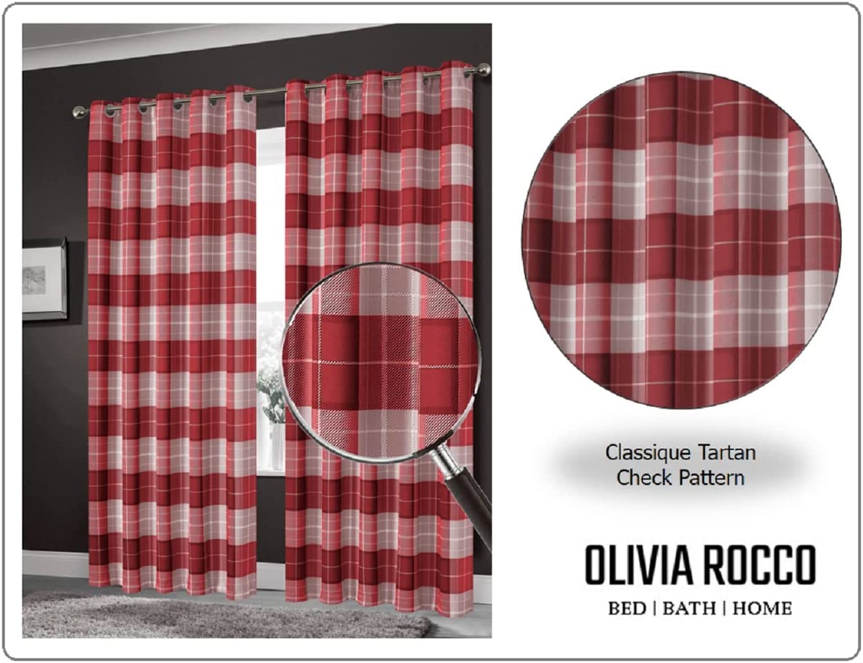 OLIVIA ROCCO Blackout Thermal Curtains Check Marble Design Energy Saving Light Blocking Panels Multiple Sizes And Colours