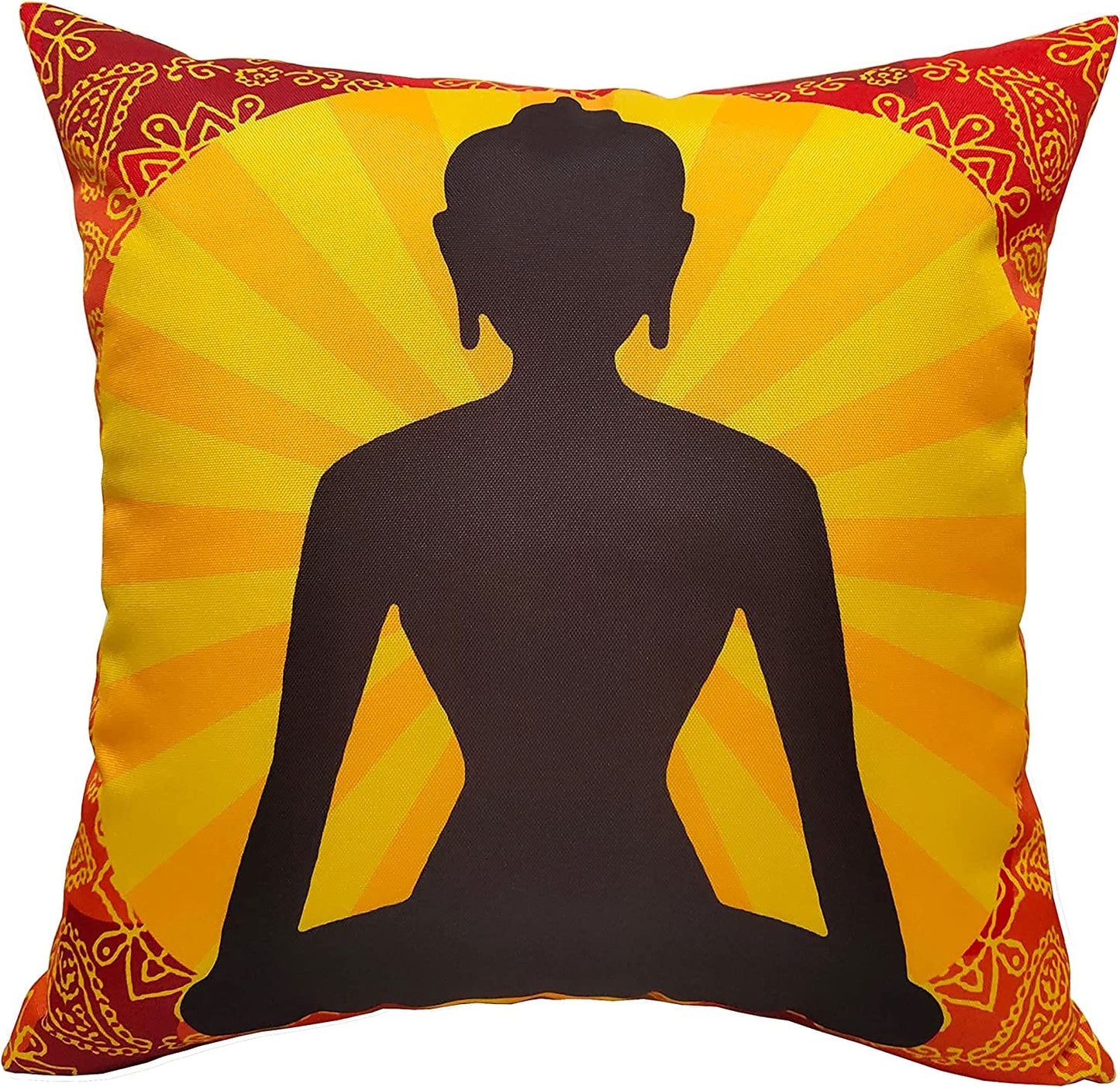 OLIVIA ROCCO Buddha Waterproof Cushion Covers 43x43 cm Reversible Breathable Decorative Cover For Indoor Outdoor Patio Garden Sofa Bed Chair