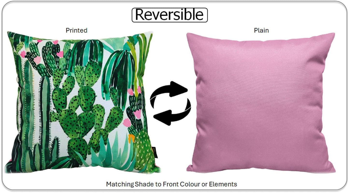 OLIVIA ROCCO Cactus Outdoor Cushion Covers 43 x 43 cm Waterproof Polyester Weather-Resistant For Patio Garden Bench Sofa Indoor Living Room