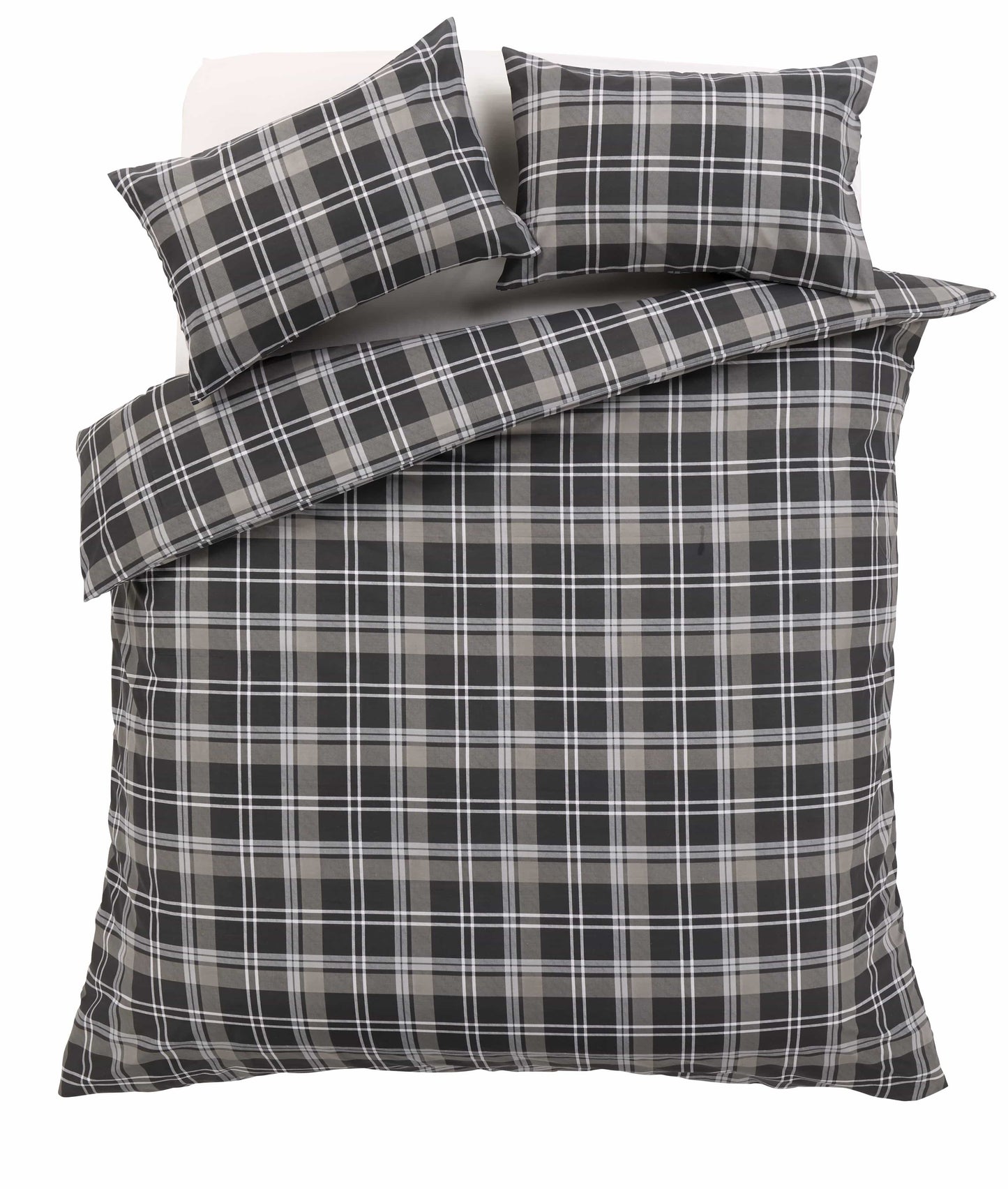Check Pattern Duvet Set Cotton Rich With Pillowcases