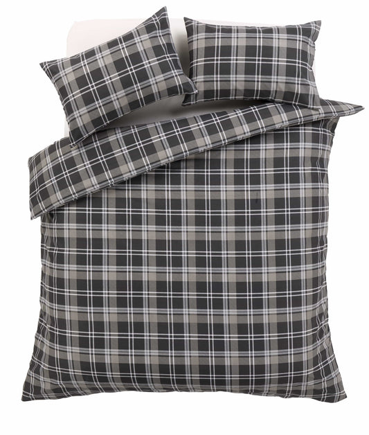 Check Pattern Duvet Set Cotton Rich With Pillowcases