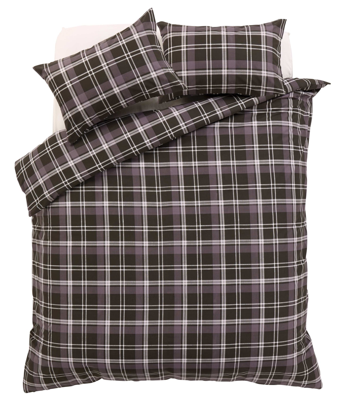 Check Pattern Duvet Set Cotton Rich With Pillowcases