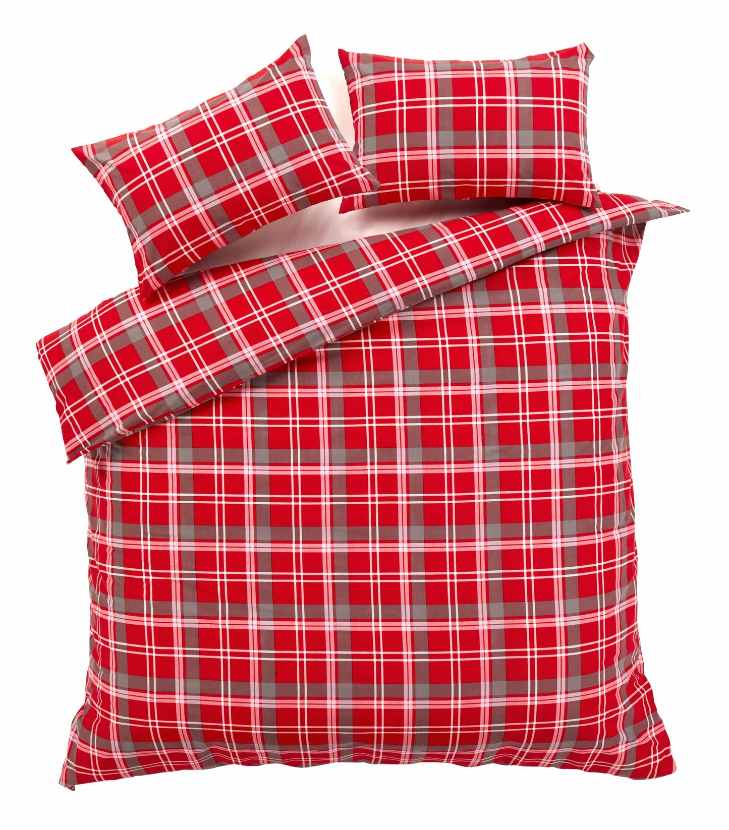 Check Pattern Duvet Set Cotton Rich With Pillowcases