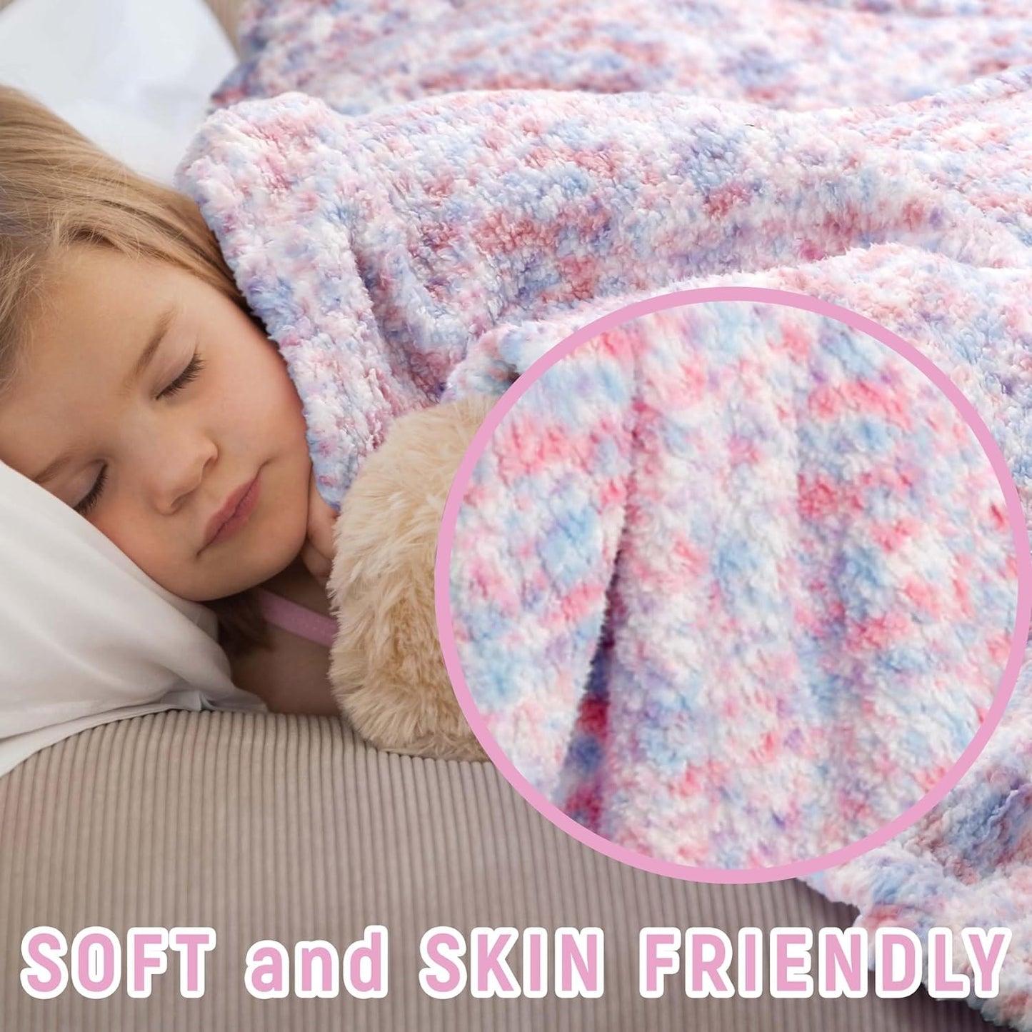 OLIVIA ROCCO Rainbow Teddy Fleece Throw For Kids 130 X 180 Cm Large Soft Blanket For Beds Sofas And Kids Rooms Decor Cozy Warmth For Cuddles