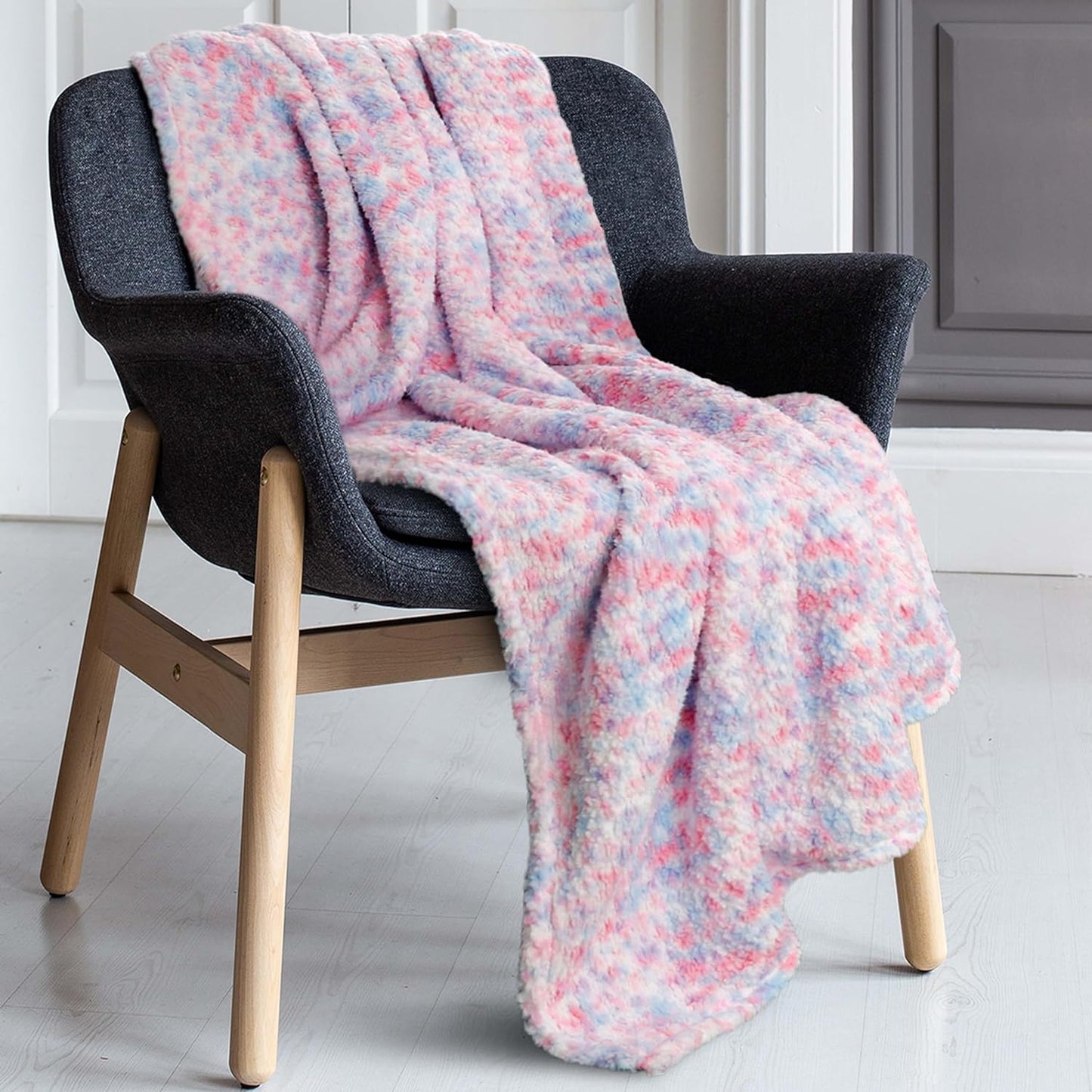 OLIVIA ROCCO Rainbow Teddy Fleece Throw For Kids 130 X 180 Cm Large Soft Blanket For Beds Sofas And Kids Rooms Decor Cozy Warmth For Cuddles