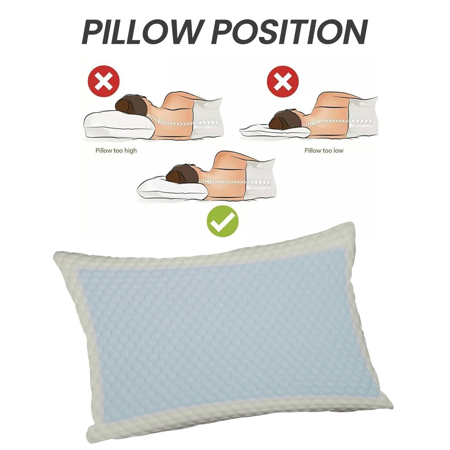 OLIVIA ROCCO Cooling Gel Memory Foam Pillow With Breathable Cover, Orthopaedic Support, Luxury Fibre Filling, Ergonomic Neck Relief