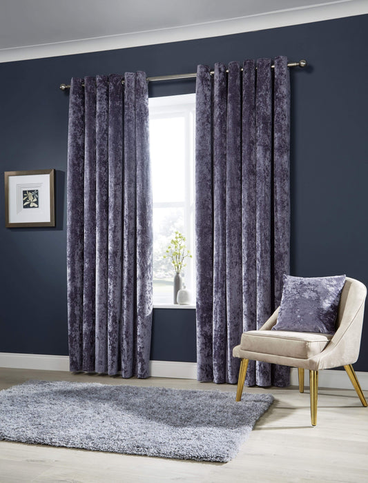 OLIVIA ROCCO Crushed Velvet Curtains With Eyelet Ring Top, Multiple Sizes And Colors, OEKO-TEX Certified, Elegant Fabric For Bedrooms And Living Rooms