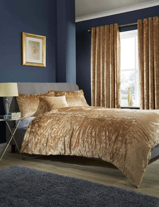 Crushed Velvet Duvet Cover Set With Pillowcases