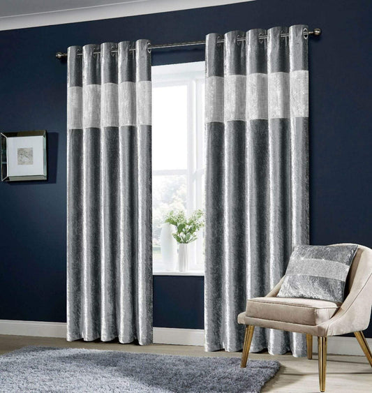 OLIVIA ROCCO Diamante Crushed Velvet Blackout Curtains Fully Lined Eyelet Ring Top Various Sizes Colours Room Darkening Soft Velvet Finish