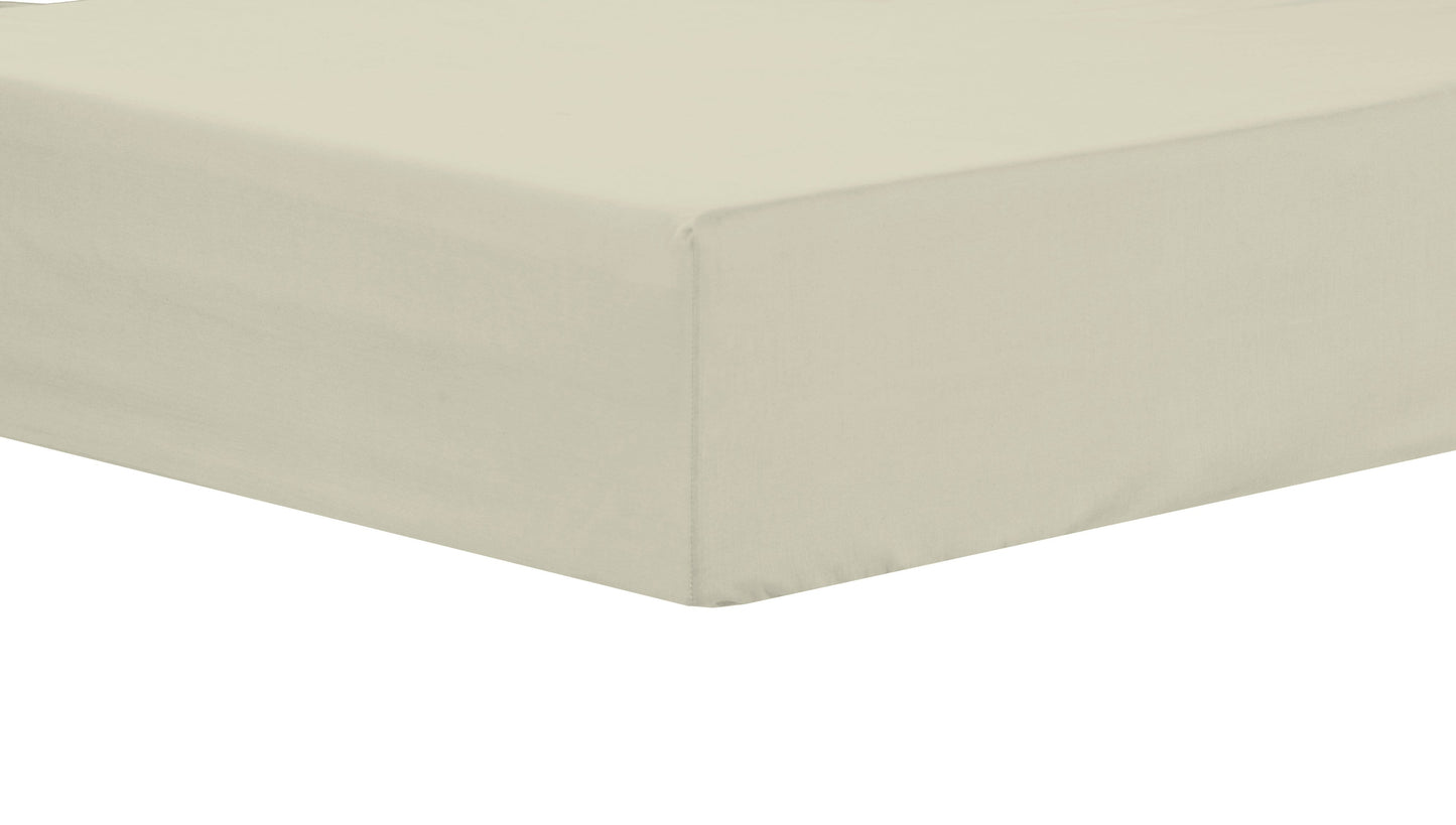 OLIVIA ROCCO Extra Deep Pocket Fitted Sheet Indus Valley Cotton Linen Blend OEKO TEX Certified for Thick Mattresses in Multiple Colours