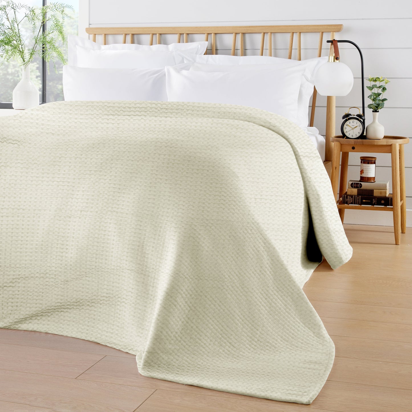 OLIVIA ROCCO Florian Checked Throw Blanket Natural Cotton Bedspread For Sofas Armchairs Settee Couch Beds And Couches Soft Touch