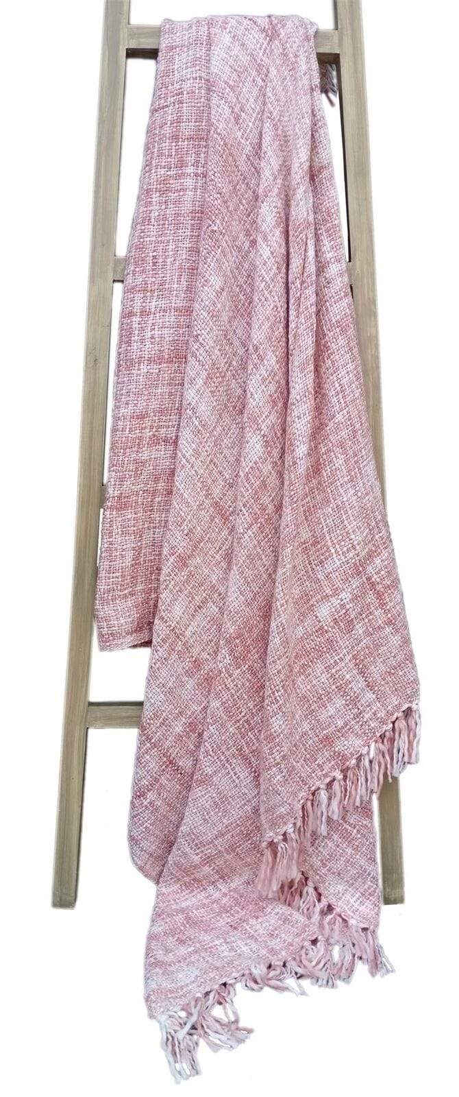 OLIVIA ROCCO French Tonal Chenille Throw 130 x 170 cm Luxuriously Soft Decorative Acrylic Blanket With Tassels for Sofa and Bed