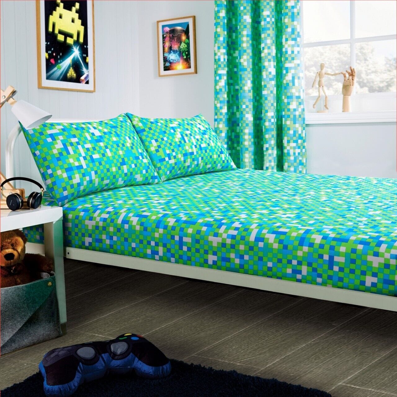 OLIVIA ROCCO Gamer Kids Duvet Cover Set Durable 100% Microfibre Bedding With Pillowcases Boys And Girls Vibrant Bedroom Decor