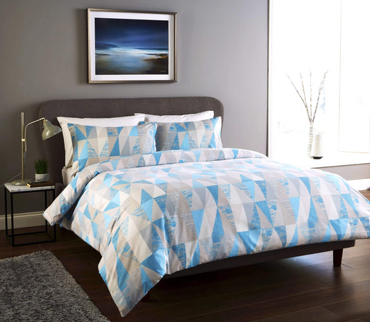 Geo Design Cotton Rich Duvet Set Super Soft