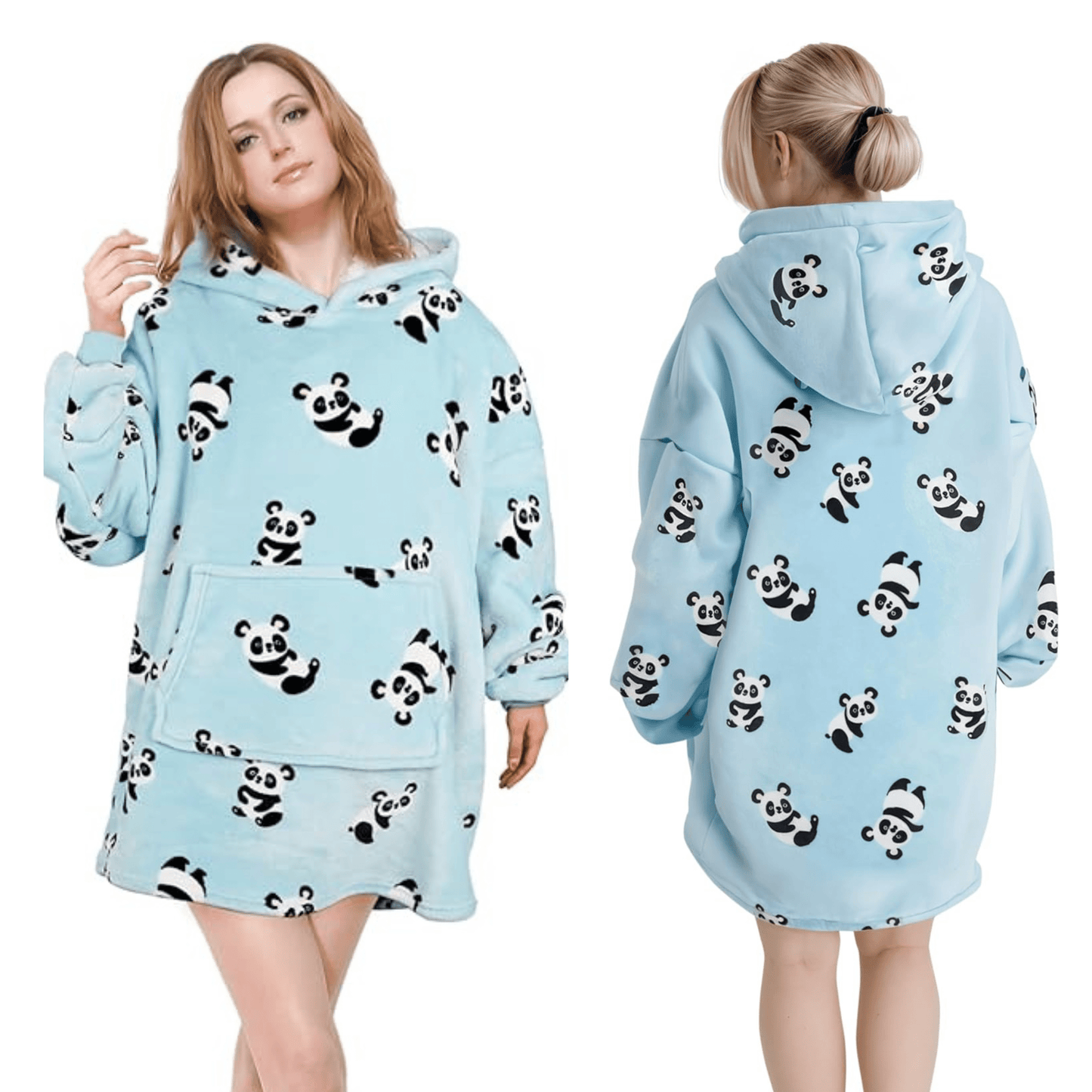 OLIVIA ROCCO Giant Oversized Panda Hooded Blanket Plush Fleece With Reversible Sherpa For Adults And Kids 6XL Hoodie Sweatshirt With Pockets