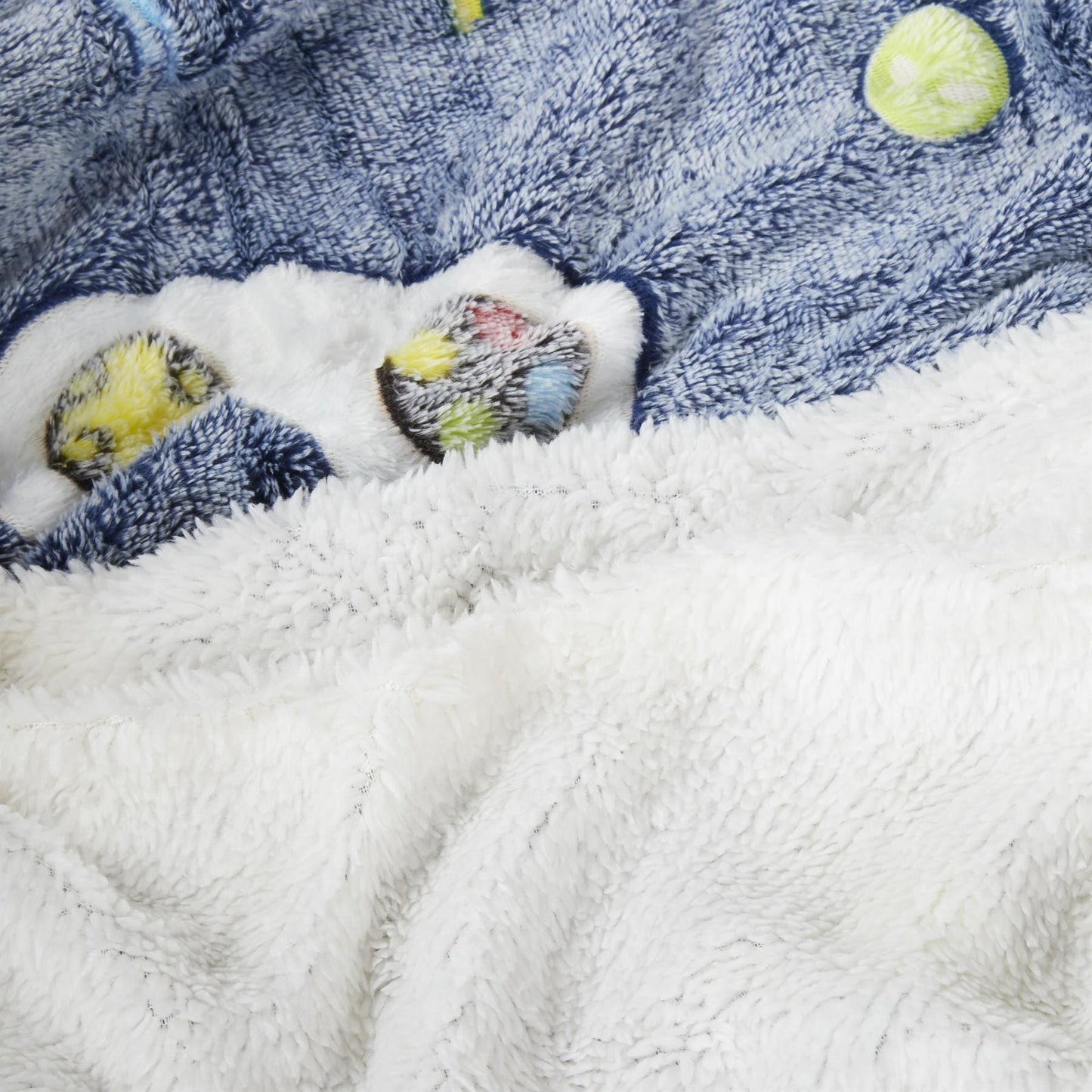 OLIVIA ROCCO Glow In The Dark Teddy Fleece Duvet Set For Kids Winter Warm Cosy Bedding With Soft Plush Texture Machine Washable Easy Care Durable